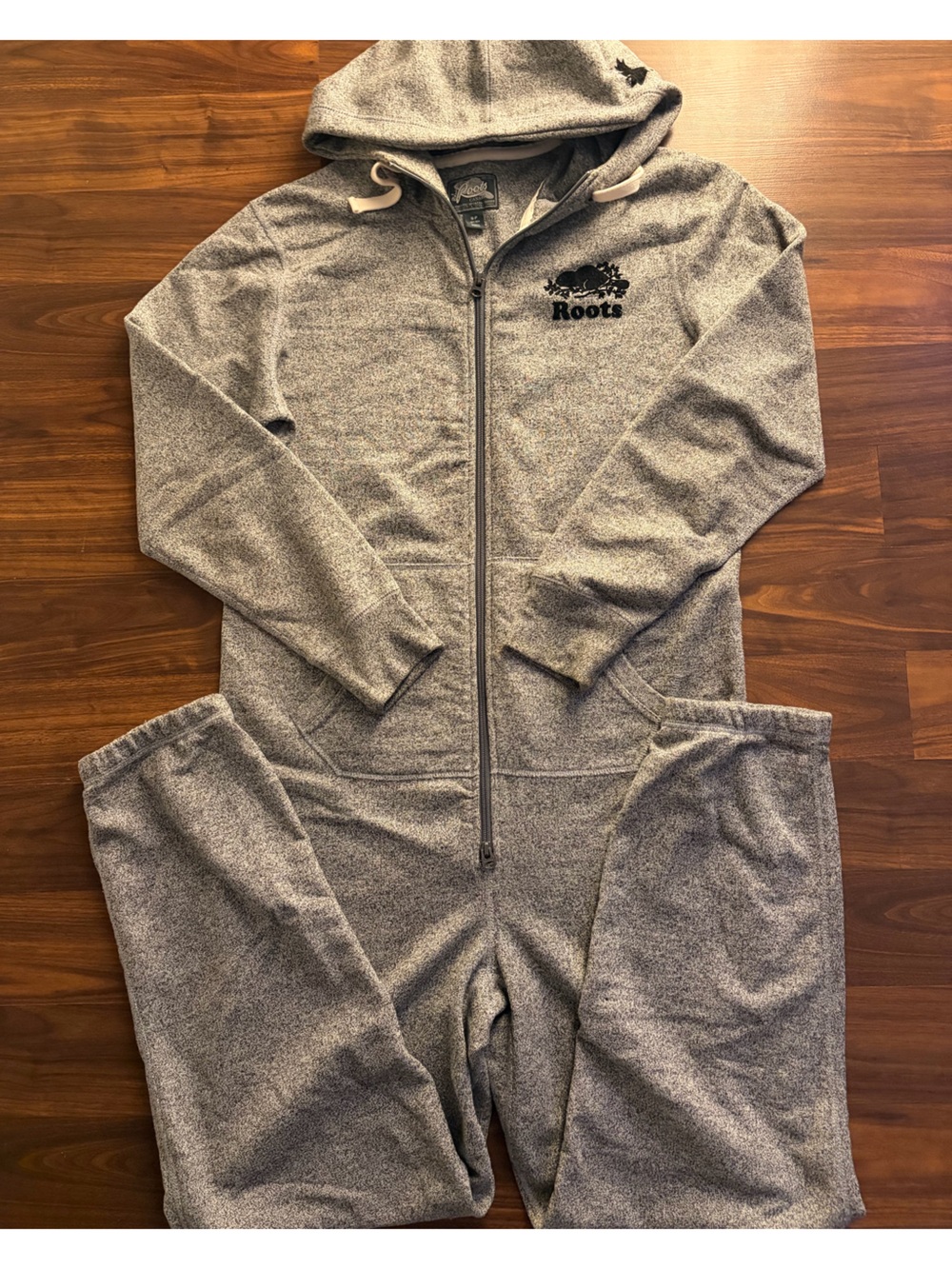 ROOTS Grey ONESIE Zip - SIZE SMALL- UNISEX